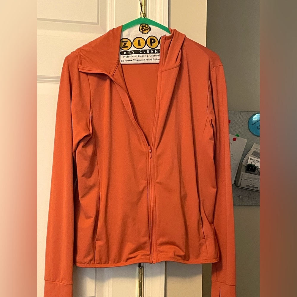 Light orange zip up hoodie- Uniqulo-size M